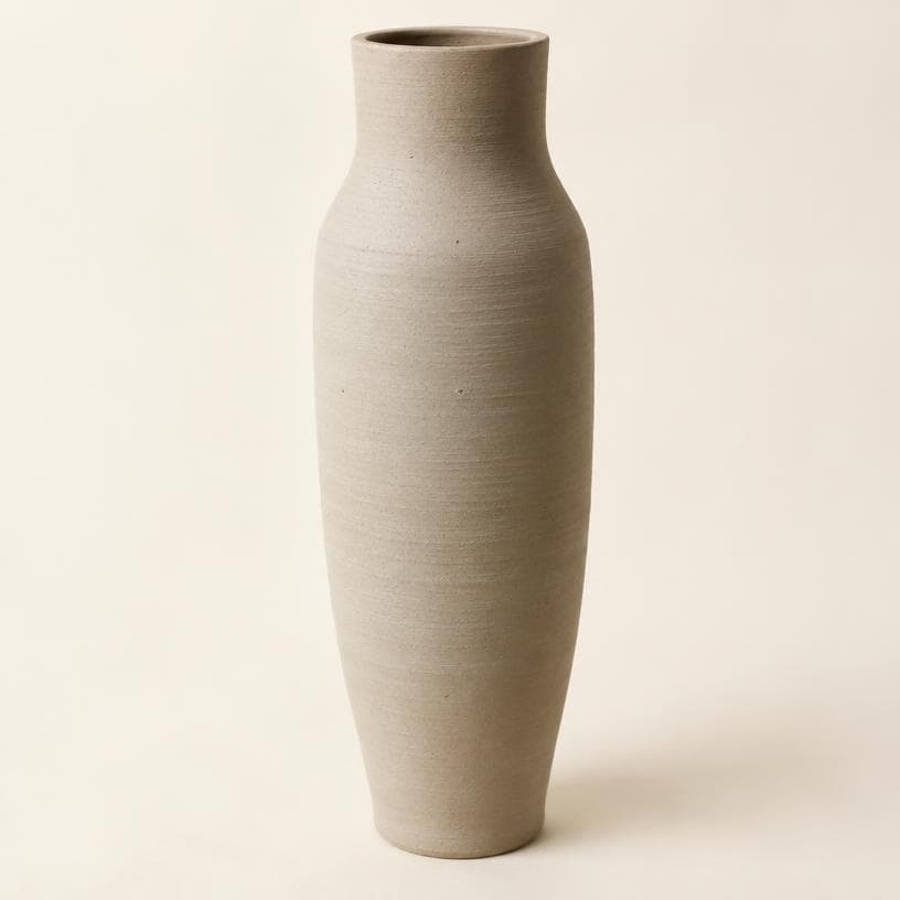 Unfired tall vase